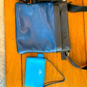 Coach Crossbody and wristlet duo in Shades of Blue